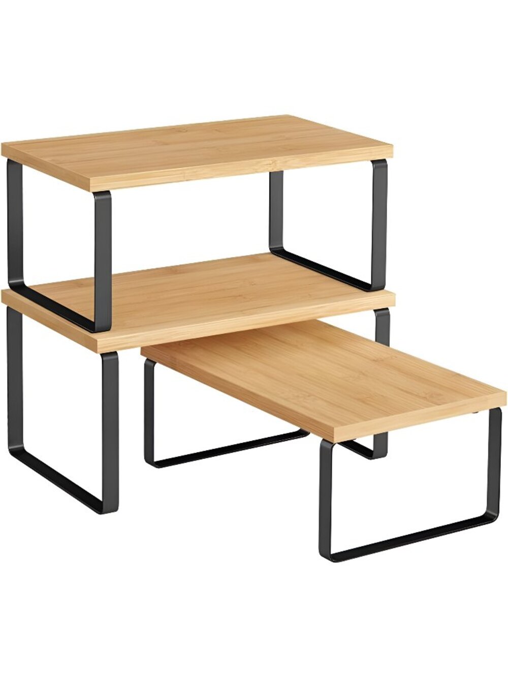 Cabinet Organizer Shelf, Set of 3 Kitchen Counter Shelves, Kitchen Storage